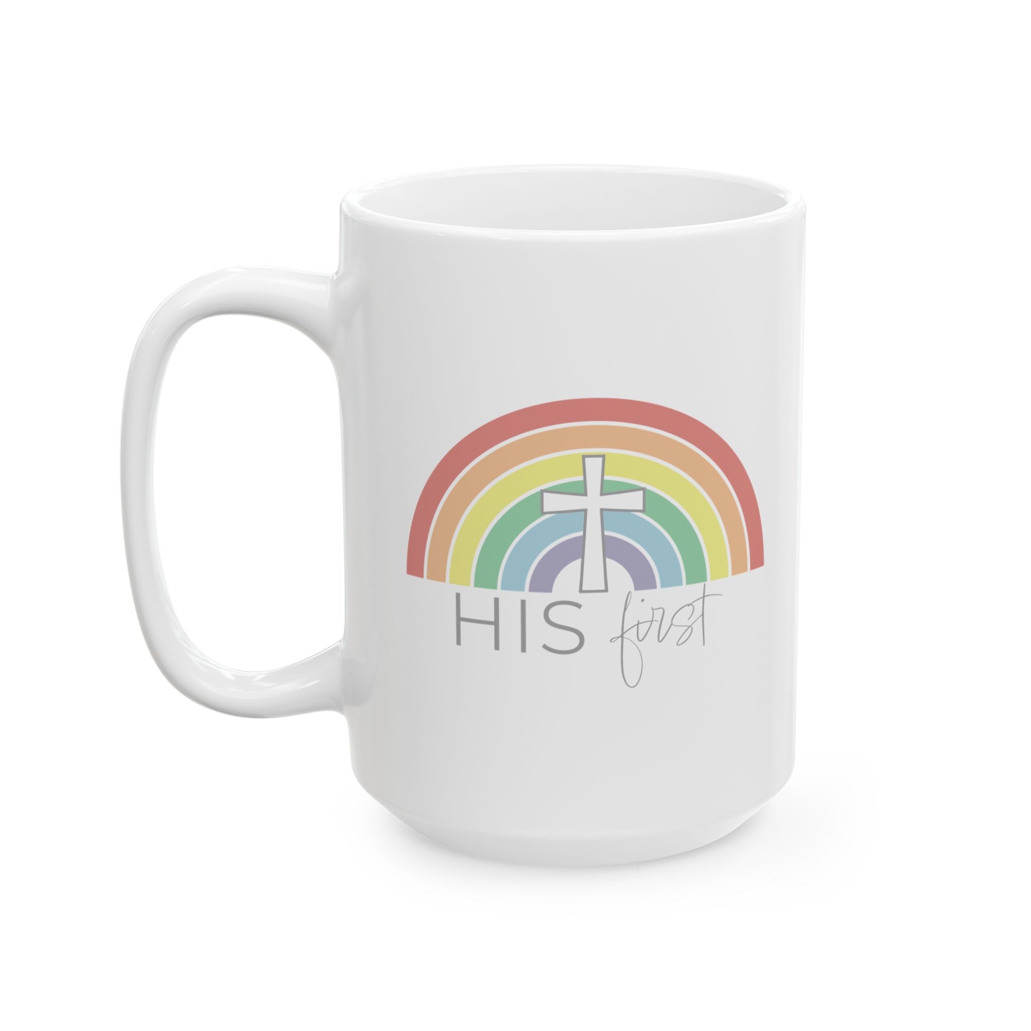 Happy Rainbow Illustration Mug | Ceramic Mug (11oz, 15oz)